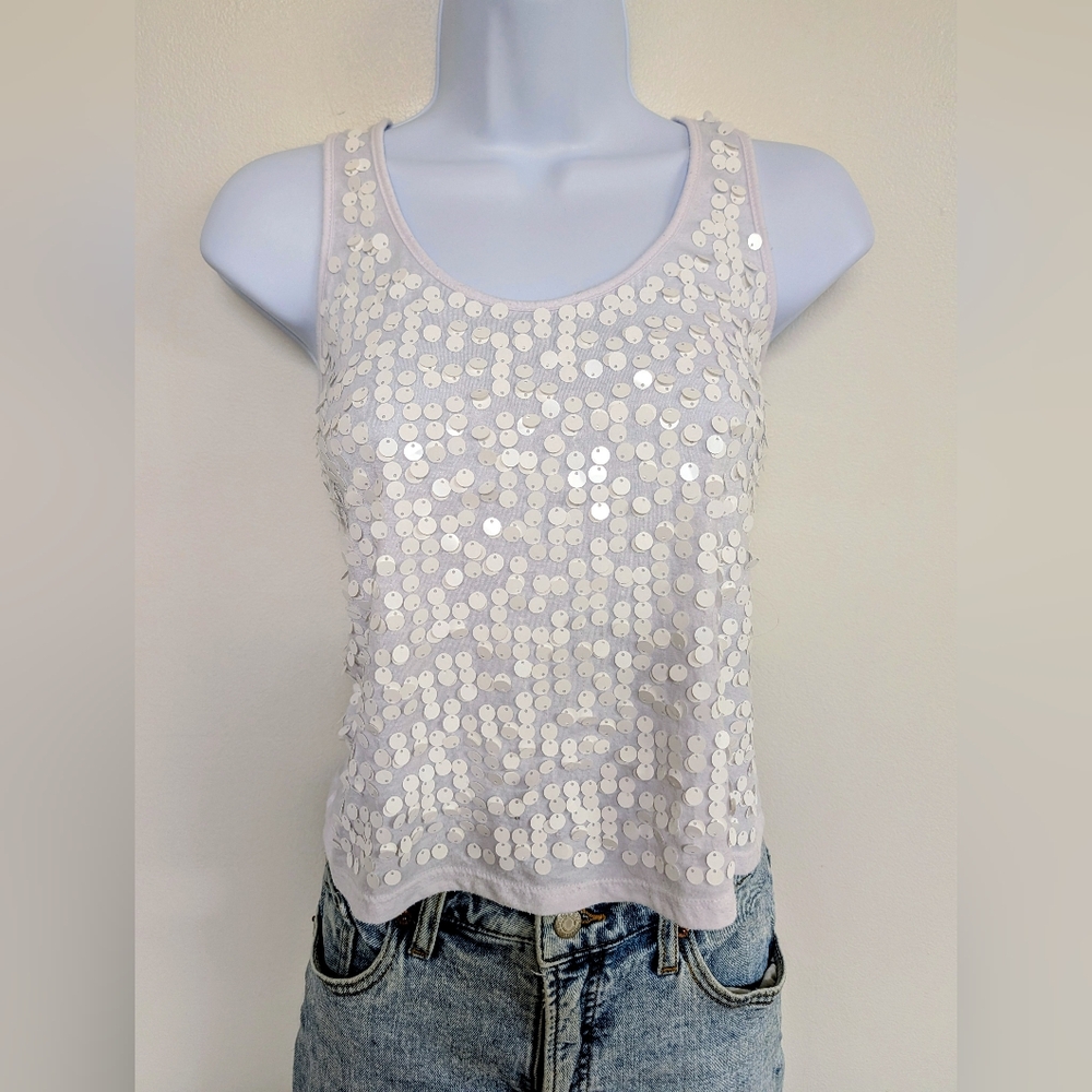 Fun Sequin Scoop Neck Tank Top